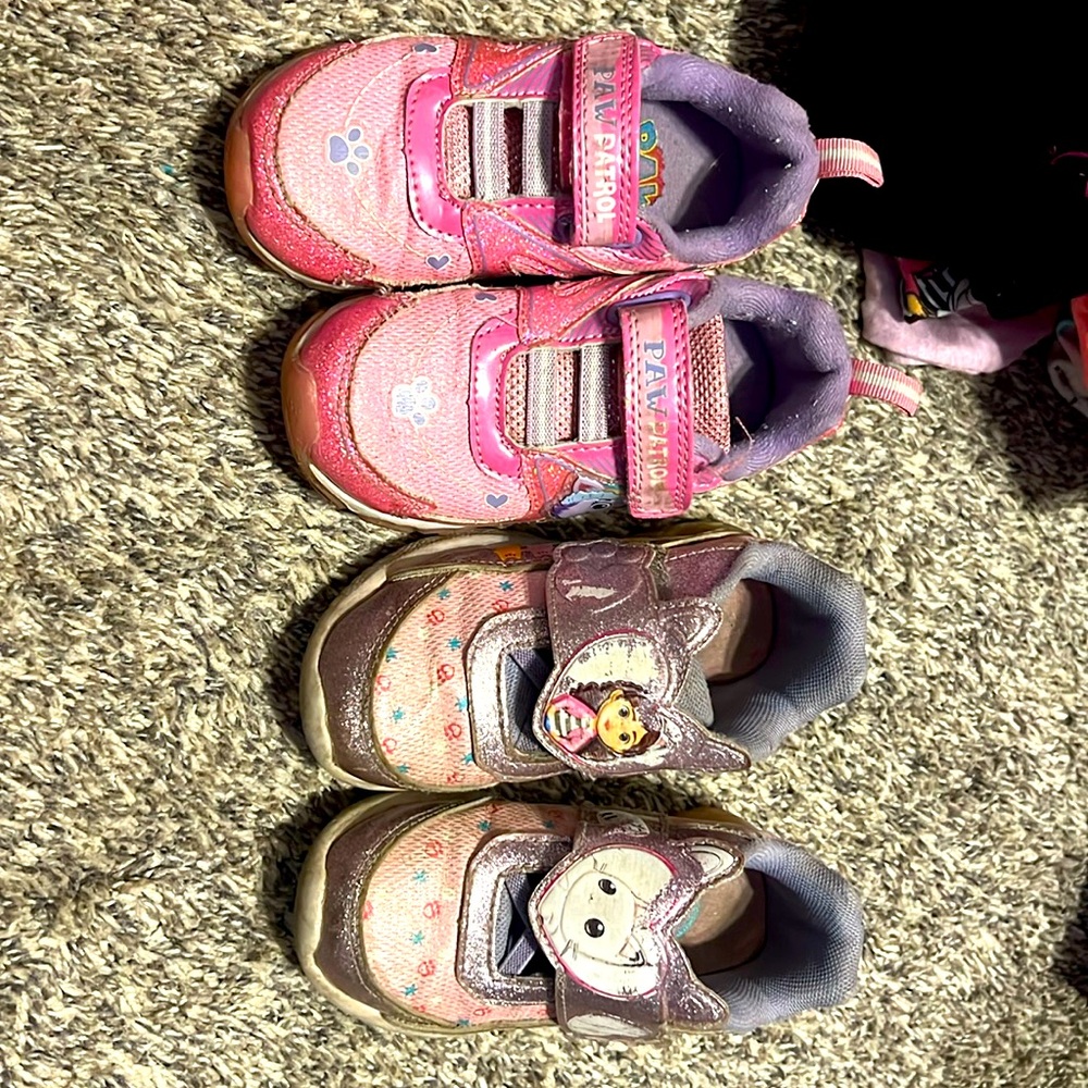 2 pair of size 8 little girl shoes